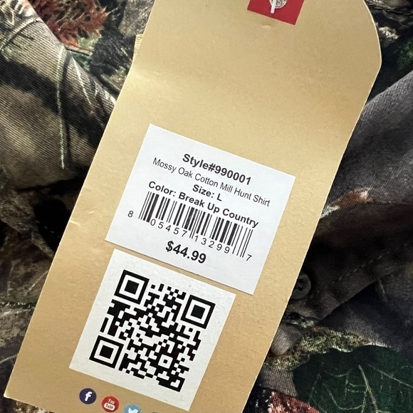 Mossy Oak Men's Long Sleeve Cotton Mill Hunt Shirt Size L - Picture 6 of 10